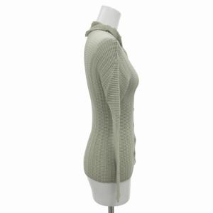 ISSEY MIYAKE カーディガン ニット 蛇腹 無地 薄緑 ライトグリーン