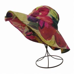 MONCLER ガーデンハット バケットハット 帽子 ナイロン 花柄 M マルチカラー