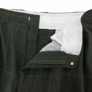 Jean Paul GAULTIER スラックス パンツ チェック ワイドテーパード 40 緑 
