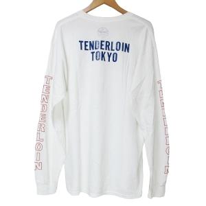 TENDERLOIN No.1 Tシャツ 長袖 ロンT カットソー プリント クルーネック L 白 ホワイト X