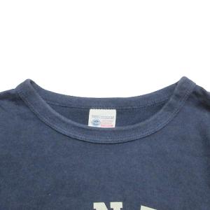 BUZZ RICKSON’S Tシャツ 半袖 カットソー USA製 プリント クルーネック 丸胴 L 紺 ネイビー X