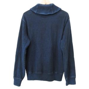 RRL インディゴ ショールカラー トレーナー 裏毛 スウェット S 紺 ネイビー
