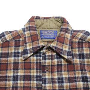 PENDLETON 美品 70s シャツ 長袖 ヴィンテージ USA製 チェック ヴァージンウール M 茶 ブラウン X