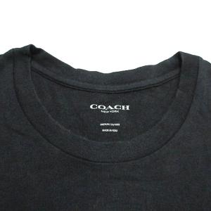 COACH f33780 Tシャツ 半袖 カットソー シグネチャー ロゴプリント ワンポイント刺? クルーネック M 黒 ブラック X