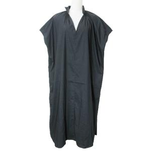 UWSC ウィングカラー シャツワンピース ロング ワイド 黒 ブラック X