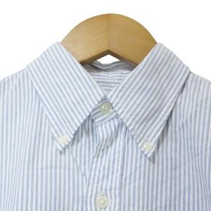 RALPH LAUREN SPORT ボタンダウン シャツ 長袖 ストライプ ポニー ワンポイント刺? 4 S相当 ブルー ホワイト GY99 X