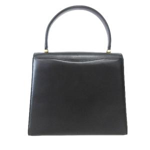 HAMANO ハンドバッグ 皮革 スムースレザー フォーマル 金具 無地 黒 ブラック GY99