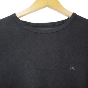 NUMBER (N)INE DENIM Tシャツ 長袖 ロンT カットソー 袖ライン ワンポイント ラウンドカット クルーネック 大きいサイズ XL 黒