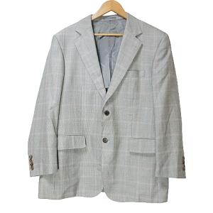 BURBERRY LONDON スーツ セットアップ シングル テーラード ジャケット 2B 背抜き パンツ スラックス チェック ウール シルク混 AB5