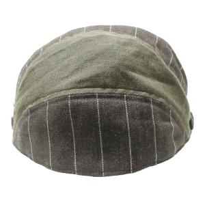 Borsalino 美品 帽子 ハンチング リネン チェック L 58cm 茶 ブラウン X