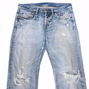 HYSTERIC GLAMOUR HG ヒスグラ 4AP-1552 スタッズデニム ジーンズ パンツ セルビッチ ボタンフライ ダメージ加工 RW加工 32インチ