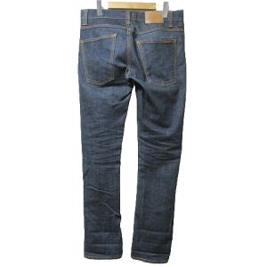 Nudie Jeans grim tim デニムパンツ ジーンズ テーパード ボタンフライ ストレッチ オーガニックコットン W34 L32 ネイビー