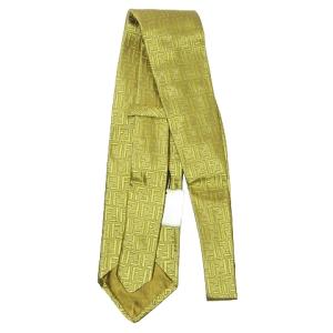 FENDI cravatte タグ付き ネクタイ ズッカ柄 シルク ワイドタイ ビジネス ゴールド系 X