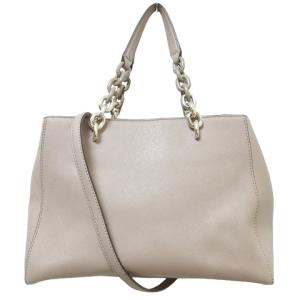 MICHAEL KORS 2way トートバッグ ショルダーバッグ 皮革 鞄 チャーム ベージュ X
