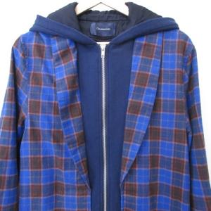 UNDERCOVER John 美品 19AW パーカー ドッキング チェック ガウン 羽織 JUX4303 ロング コート コーディガン ジャケット