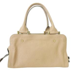 Chloe ダルストン ハンドバッグ 鞄 カーフスキン レザー イタリア製 ベージュ系