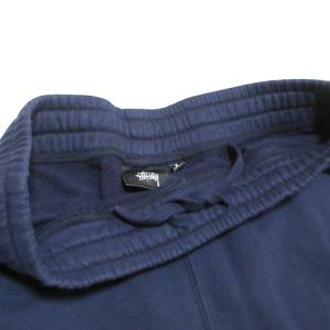 STUSSY 美品 21SS STOCK LOGO スウェットパンツ 116481 裏起毛 ガーメントダイ 後染め加工 ロゴ刺? S 紺