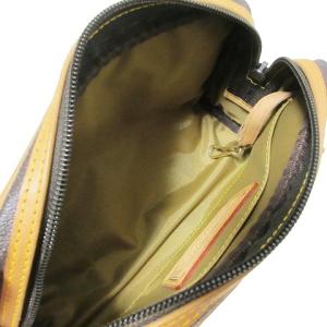 HUNTING WORLD サファリ ポシェット ショルダーバッグ PVC 斜め掛け 鞄 茶 ブラウン X