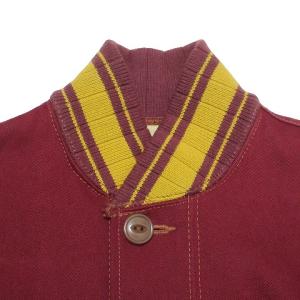 THE REAL McCOY'S スポーツジャケット スタジャン 上着 裏起毛 ツイル バイカラー S ボルドー イエロー X