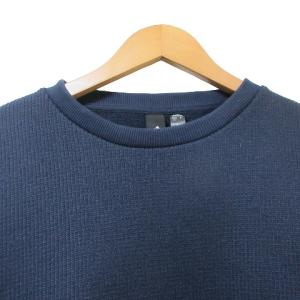 adidas 美品 MID2.0QUTRKNクルースウェット トレーナー ニット HP1401 長袖 ロゴ刺? L 紺 ネイビー X