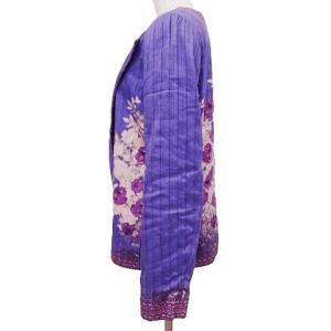 ETRO 花柄 ノーカラー ジャケット 42 パープル