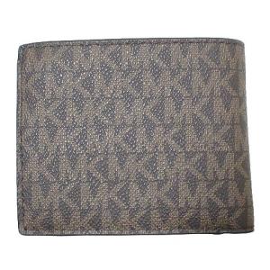 MICHAEL KORS 美品 グレイソンビル フォールド 二つ折り財布 モノグラム 小銭入れあり ブラウン 茶 X