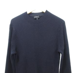 Theory 美品 19AW ニットワンピース ネイビー リブ ウール ロングワンピース 黒 M