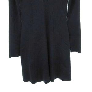 Theory 美品 19AW ニットワンピース ネイビー リブ ウール ロングワンピース 黒 M