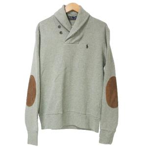 美品 ショールカラー トレーナー エルボーパッチ 長袖 ポニー ワンポイント S 170