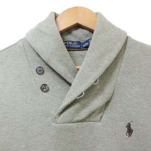 POLO RALPH LAUREN 美品 ショールカラー トレーナー エルボーパッチ 長袖 ポニー ワンポイント S 170