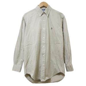 ボタンダウン シャツ 長袖 BLAKE COTTON ポニー ワンポイント S ベージュ ORG X