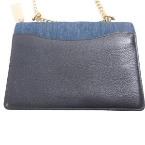 COACH 美品 C2831 デニム キャンバス ショルダーバッグ インディゴブルー クレア クロスボディ チェーンショルダー