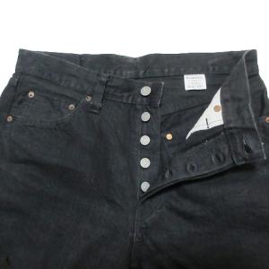 SUGAR CANE 美品 470 デニム パンツ セルビッジ 赤耳 ジーンズ スリムフィット ボタンフライ W31 L34 M相当 黒 ブラック