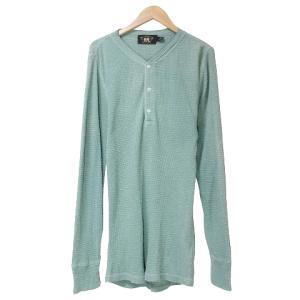 20ss ヘンリーネック ワッフル サーマル Tシャツ 長袖 カットソー ラルフローレン S P 緑 グリーン IBO58
