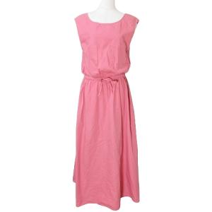 RHC ワンピース ロング ノースリーブ ウエストマーク バッククロス S ピンク IBO58 X