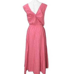 Ron Herman RHC ワンピース ロング ノースリーブ ウエストマーク バッククロス S ピンク IBO58 X