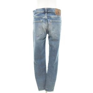 HYSTERIC GLAMOUR 美品 カーブ デニム パンツ スタッズデザイン ダメージ加工 W26 約XSサイズ インディゴ IBO58