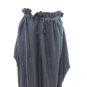 STELLA McCARTNEY 美品 LIGHT SILK CRAPE SKIRT ライトシルク クレープ スカート ひざ丈 38 Mサイズ 濃紺 ダークネイビー