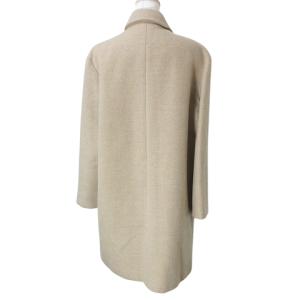 HUNTING WORLD ロング コート ウール 背抜き 比翼ボタン 40 L相当 ベージュ IBO58 X