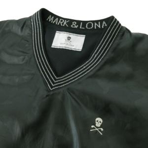MARK&LONA Vネック ブルゾン ML-15W-D23 カモフラ柄 プルオーバー ジャケット スカル ゴルフウエア M 深緑 ダークグリーン系