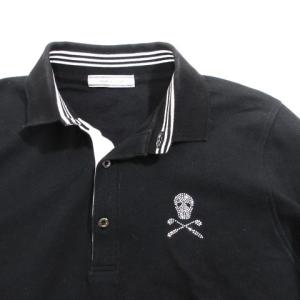 MARK&LONA 美品 スカル ラインストーン ポロシャツ 長袖 ML-15W-P31 Ｍ 黒