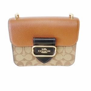 COACH 美品 保存袋付き モーガン スクエア クロスボディ カラーブロック シグネチャー キャンバス 鞄 カバン バッグ 2WAY
