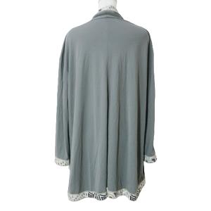 LEONARD PARIS パリス ジャケット トッパーカーディガン 羽織 長袖 レーヨン シルク 40 L相当 カーキ IBO58 X