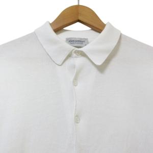 JOHN SMEDLEY ポロシャツ 半袖 ニット 大きいサイズ XL 無地 白 ホワイト IBO58 X