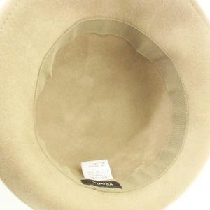 TOCCA 美品 ハット 帽子 ウール リボン付き 無地 フリーサイズ 茶 ブラウン IBO58