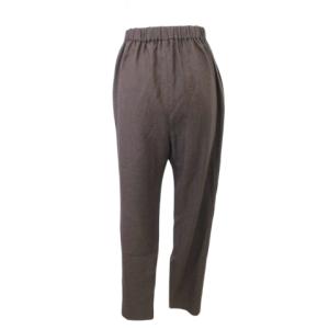 ENFOLD 美品 22ss リネンライク ゴムジョッパーズ ボトム パンツ 34 約Sサイズ 茶 ブラウン IBO58