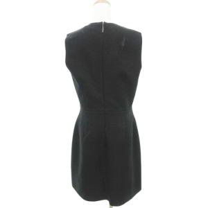 MSGM フリル ノースリーブ ワンピース ストレッチ 44 Lサイズ 黒 ブラック IBO58