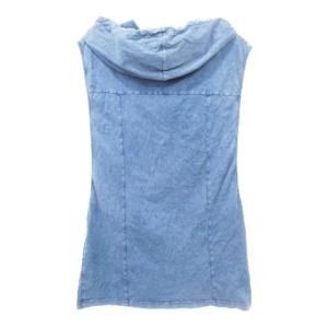 BALMAIN 美品 ノースリーブ フード パーカー トップス XSサイズ インディゴ IBO58