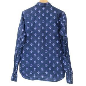 GIVENCHY 比翼シャツ 長袖 サードカルチャー 花柄 総柄 星 S 紺 ネイビー IBO58 X