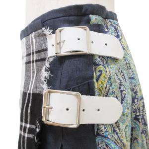O'NEIL OF DUBLIN ×TOMORROWLAND トゥモローランド 美品 LIBERTY リバティ パッチワークプリントキルトスカート ひざ丈 ラップ